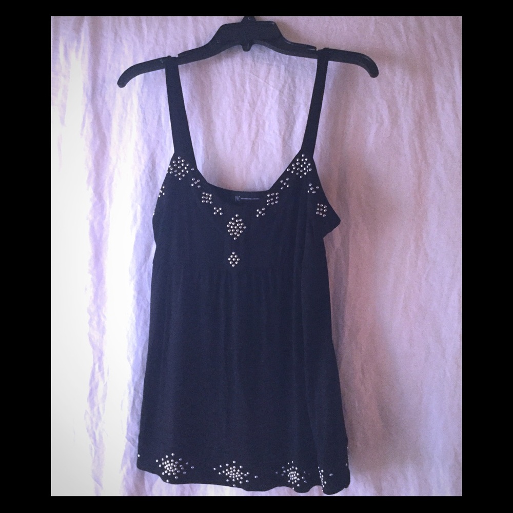 INC Black Studded Top
